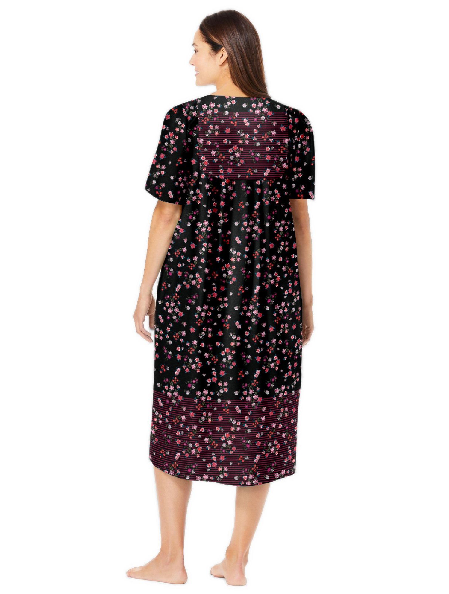 Dreams & Co. Women's Dreams and Co. V-Neck Short Sleeve Maxi T-Shirt Lounger