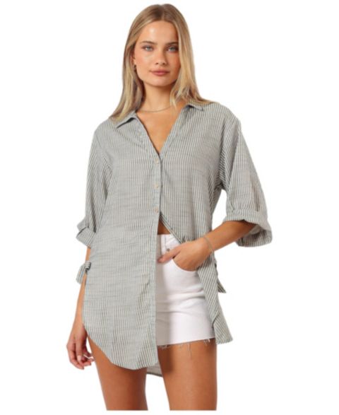 Женская рубашка Petal and Pup Wren Oversized, цвет: Оливковый