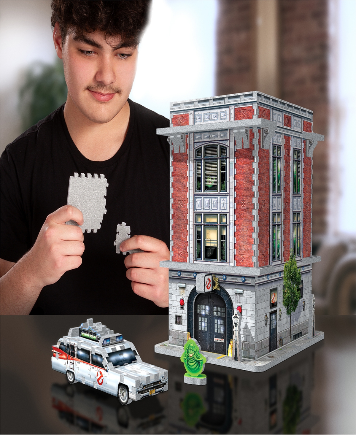 Wrebbit Ghostbusters Firehouse Headquarters 3d Puzzle, 500 Pieces In Multi