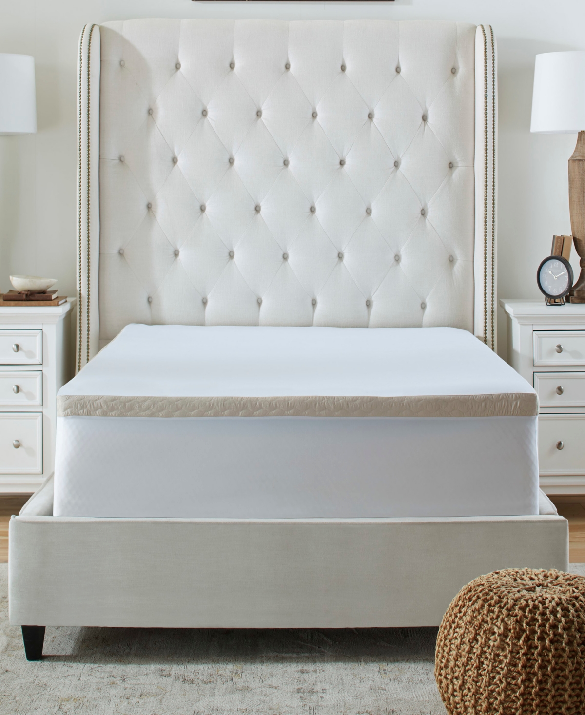 La-z-boy Hybrid Bliss 2" Memory Foam Mattress Topper, Twin In White