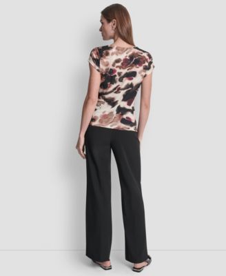 Women's Short Sleeve Printed Jersey Knit Top