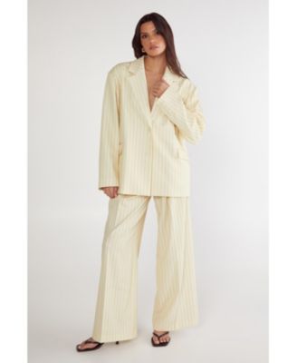 Women's Oversized Pinstripe Tailored Blazer