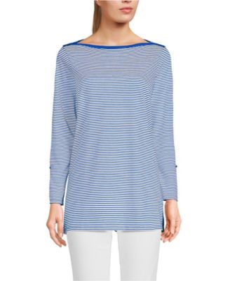 Women's Supima Cotton Adjustable 3/4 Sleeve Boatneck Tunic
