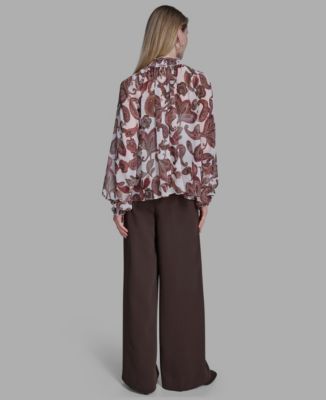 Women's Smocked High Neck Top