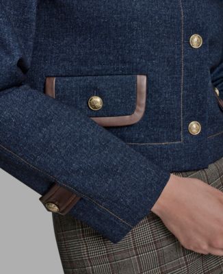 Women's Collared Long Sleeve Denim Jacket