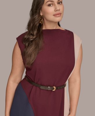 Plus Size Belted Midi Dress