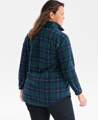 Plus Size  Plaid Quarter-Zip Long-Sleeve Sweater, Created for Macy's 