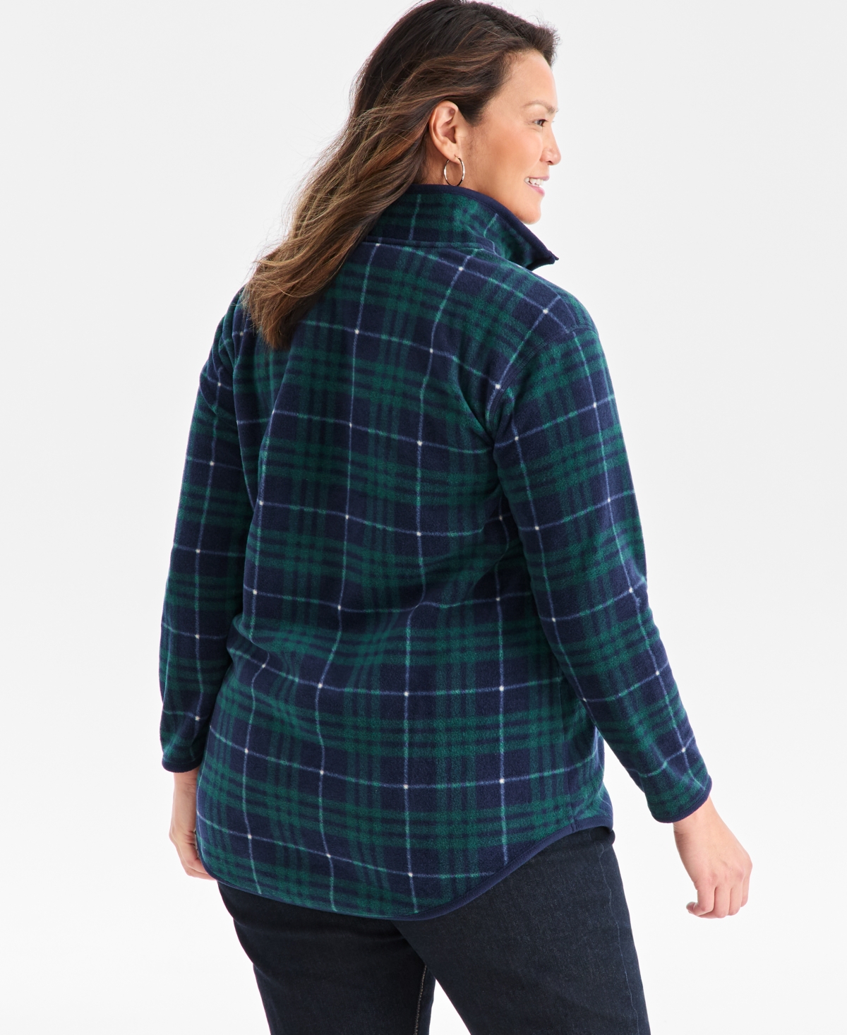 Style & Co Plus Size Quarter-zip Long-sleeve Sweater, Created For Macy's In Multi