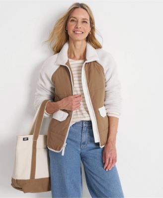 Women's Mixed Media High Pile Fleece Jacket