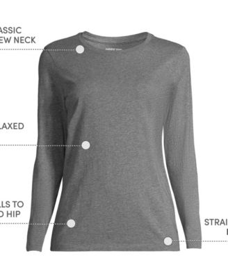 Women's Tall Supima Cotton Long Sleeve Crewneck T-Shirt