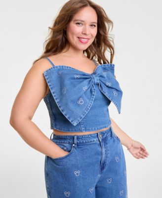 Disney | Macy's - Plus Size Denim Bow Top Embellished with Crystals by Swarovski&reg;
