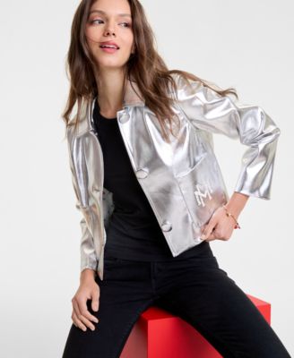 Women's Minnie Mouse Faux-Leather Jacket Embellished with Crystals by Swarovski&reg;, Macy's Exclusive