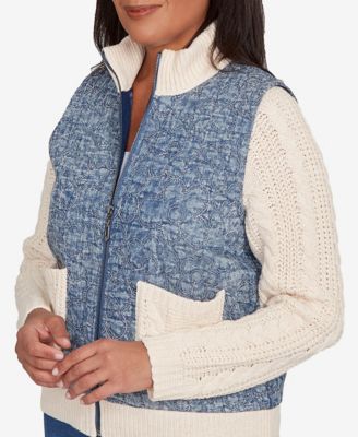 Women's Sunset Canyon Sweater Ribbed Quilted Jacket