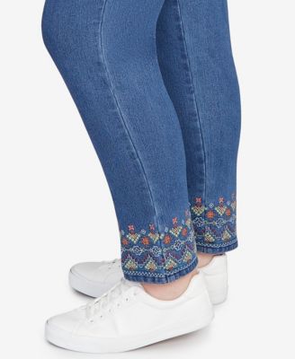 Women's Sunset Canyon Super Stretch Geometric Denim Ankle Jeans