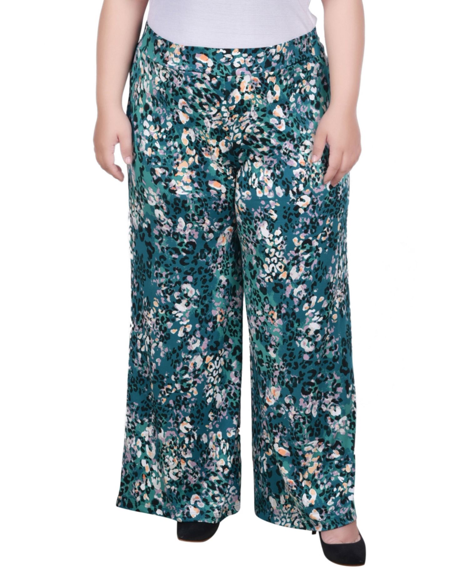 Plus Size Wide Leg Pull On Pants