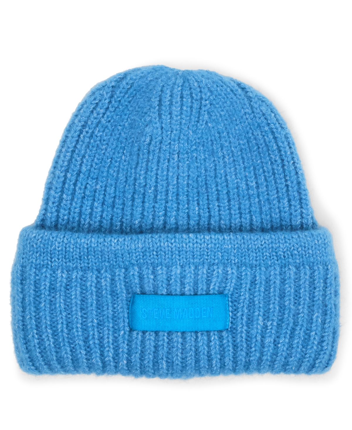Steve Madden Women's Mixed Knit Tonal Patch Beanie