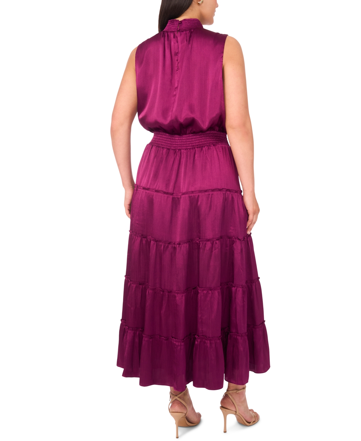 Msk Plus Size Tiered Halter Maxi Dress In Purple