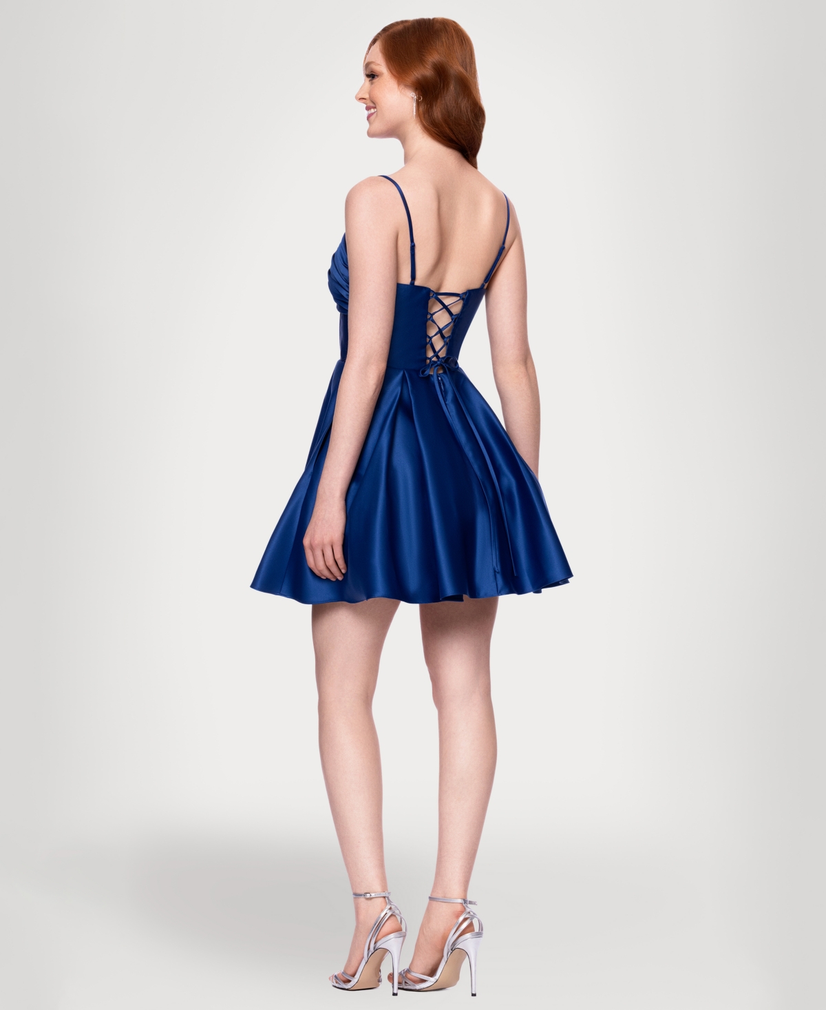 Blondie Nites Satin Minidress In Blue
