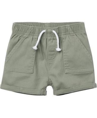 Baby Girls Twill Shorts, Light Tan