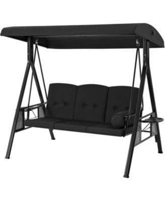 3-Seat Porch Swings with Adjustable Canopy