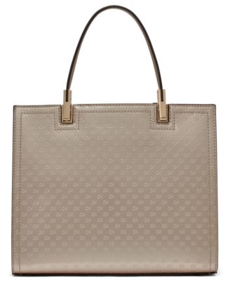Verne Signature Embossed Convertible Satchel with Charm