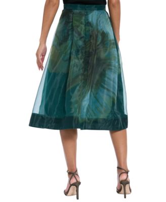 Women's Pleated Organza Midi Skirt