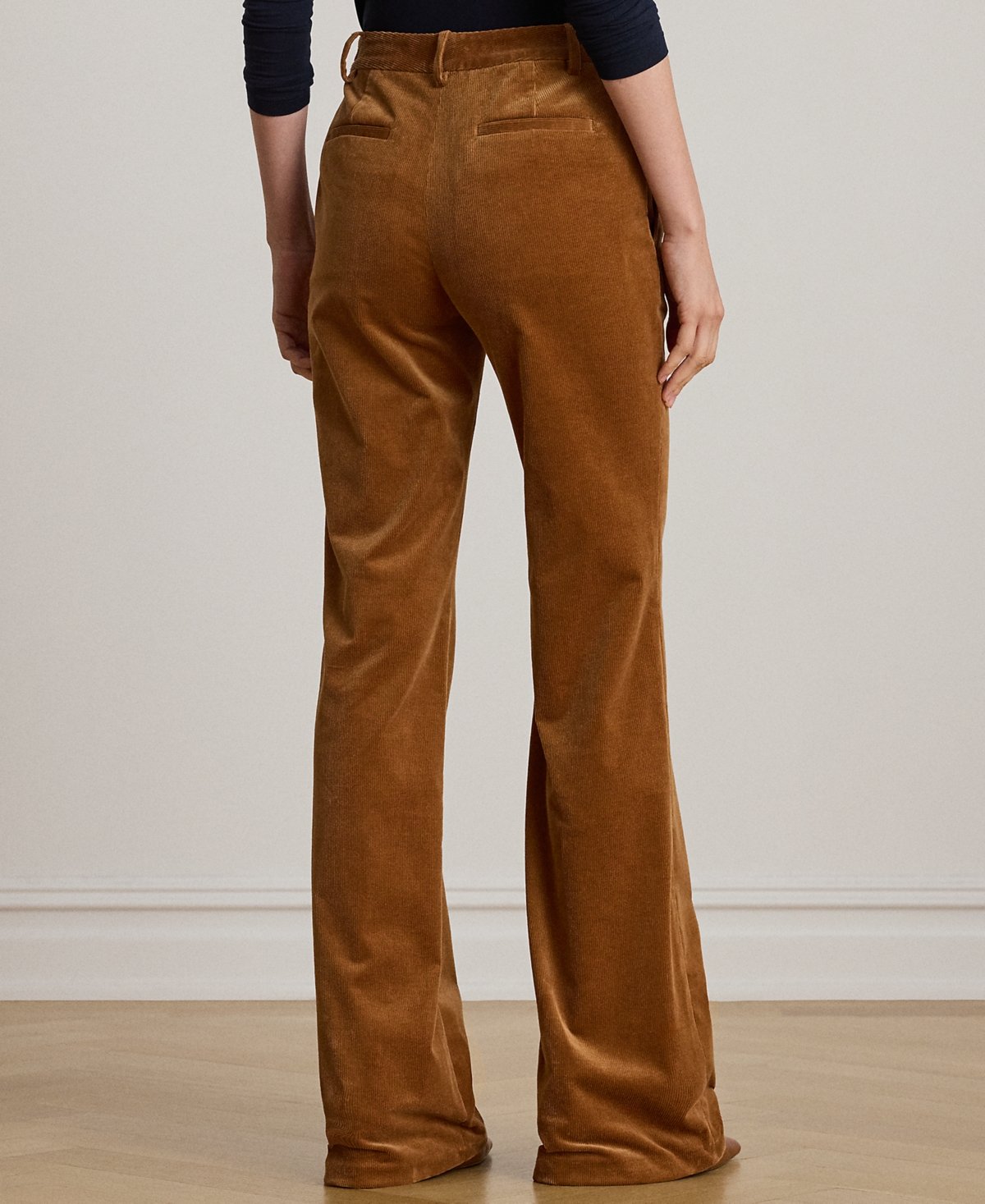 Ralph Lauren Petite High-rise Corduroy Flare Pants In Brown