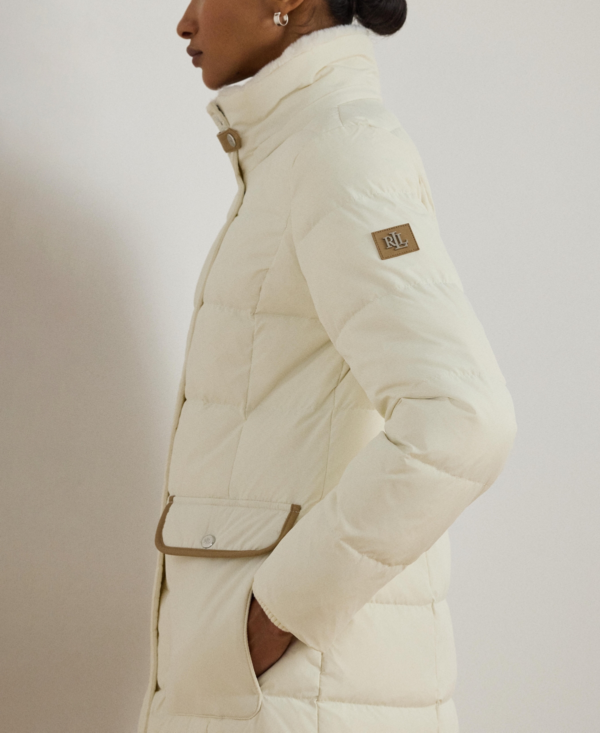Ralph Lauren Women's Faux-fur-trim Maxi Puffer Coat In White