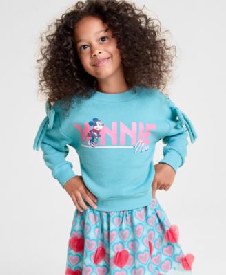 Disney | Macy's - Girls 2T-6X Minnie Mouse Long Sleeve Crewneck Sweater