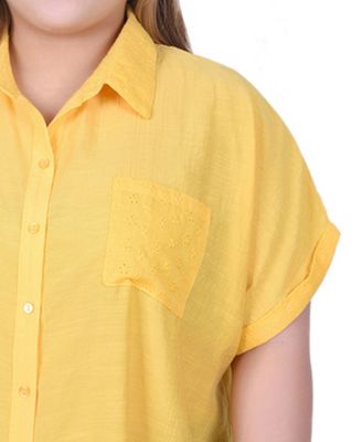 Plus Size Short Extended Sleeve Top