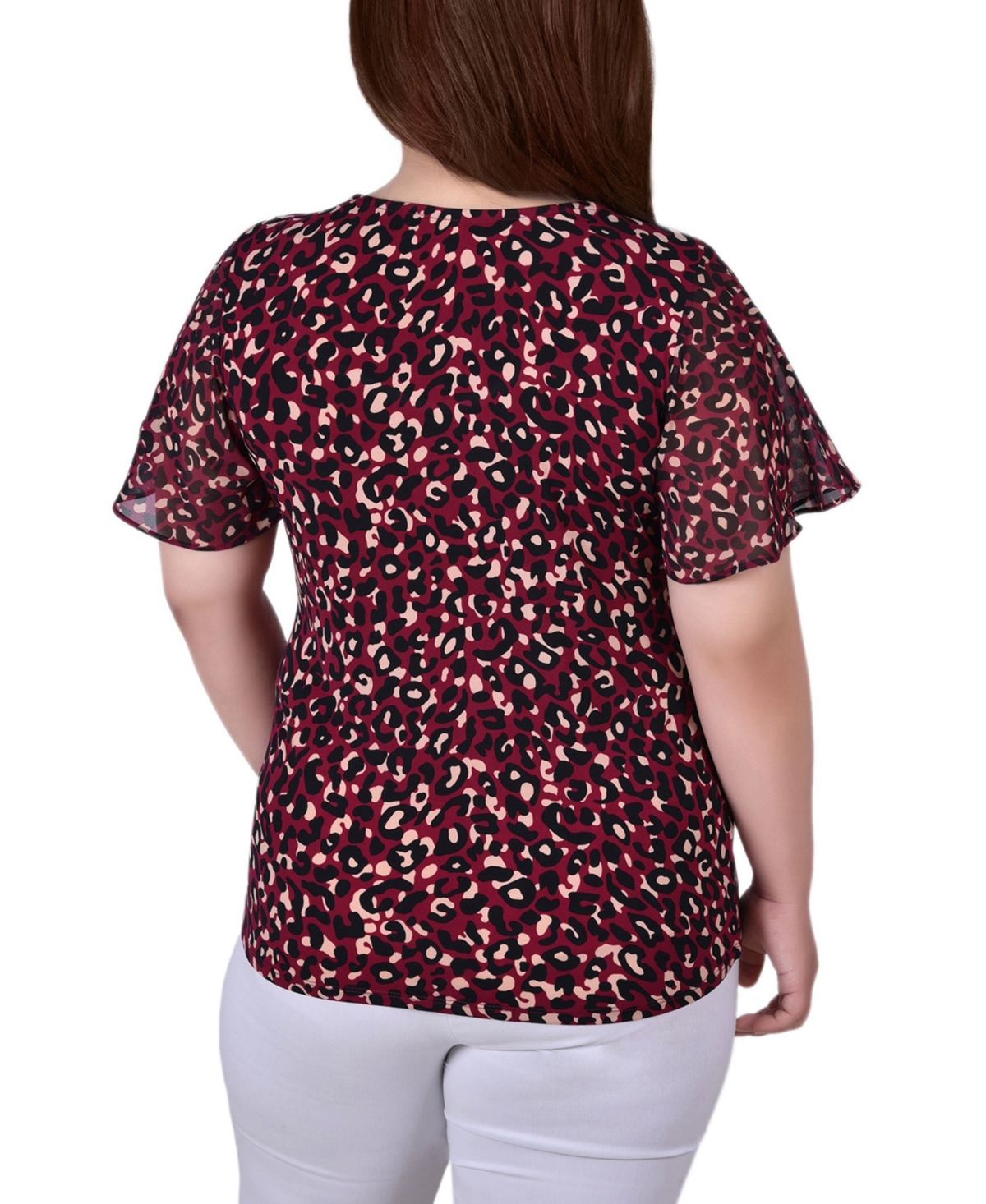 Ny Collection Plus Short Flutter Sleeve Top