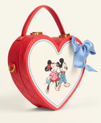 Disney | Macy's Mickey Mouse & Minnie Mouse Heart Shaped Crossbody Handbag, Macy's Exclusive