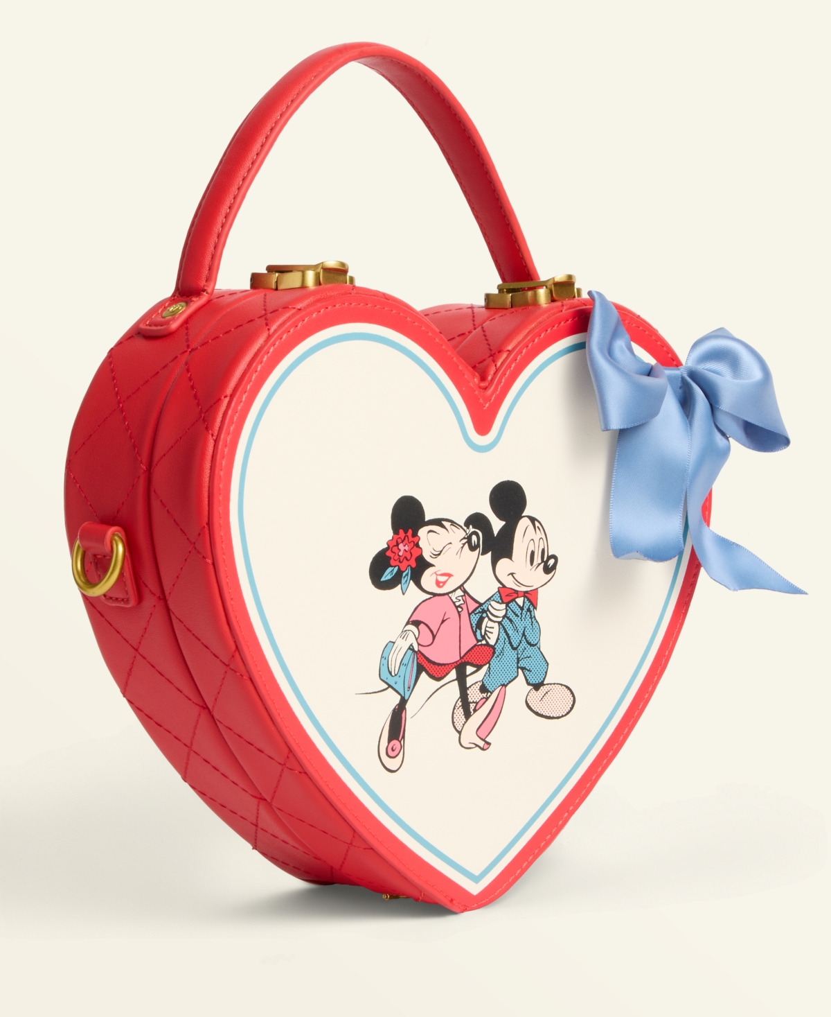 Loungefly Disney | Macy's Mickey Mouse & Minnie Mouse Heart Shaped Crossbody Handbag, Created for Macy's