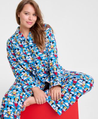Plus Size Mickey Mouse & Minnie Mouse Parade Balloon Flannel Pajamas Set, Macy's Exclusive