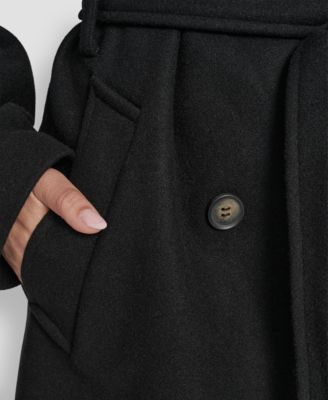 Petite Belted Notch Collar Coat