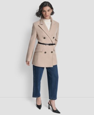 Women's Short Double-Breasted Belted Coat