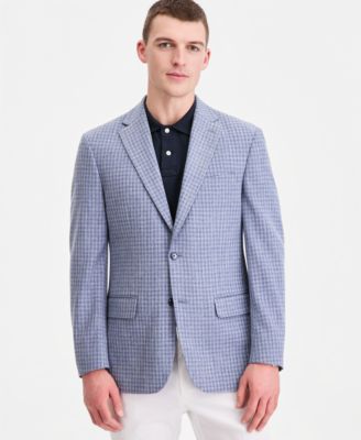 Men's Modern-Fit Blue Check Blazer