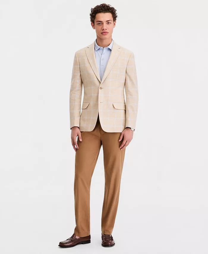 Men's Modern-Fit Linen-Blend Windowpane Sport Coat - thumbnail 8