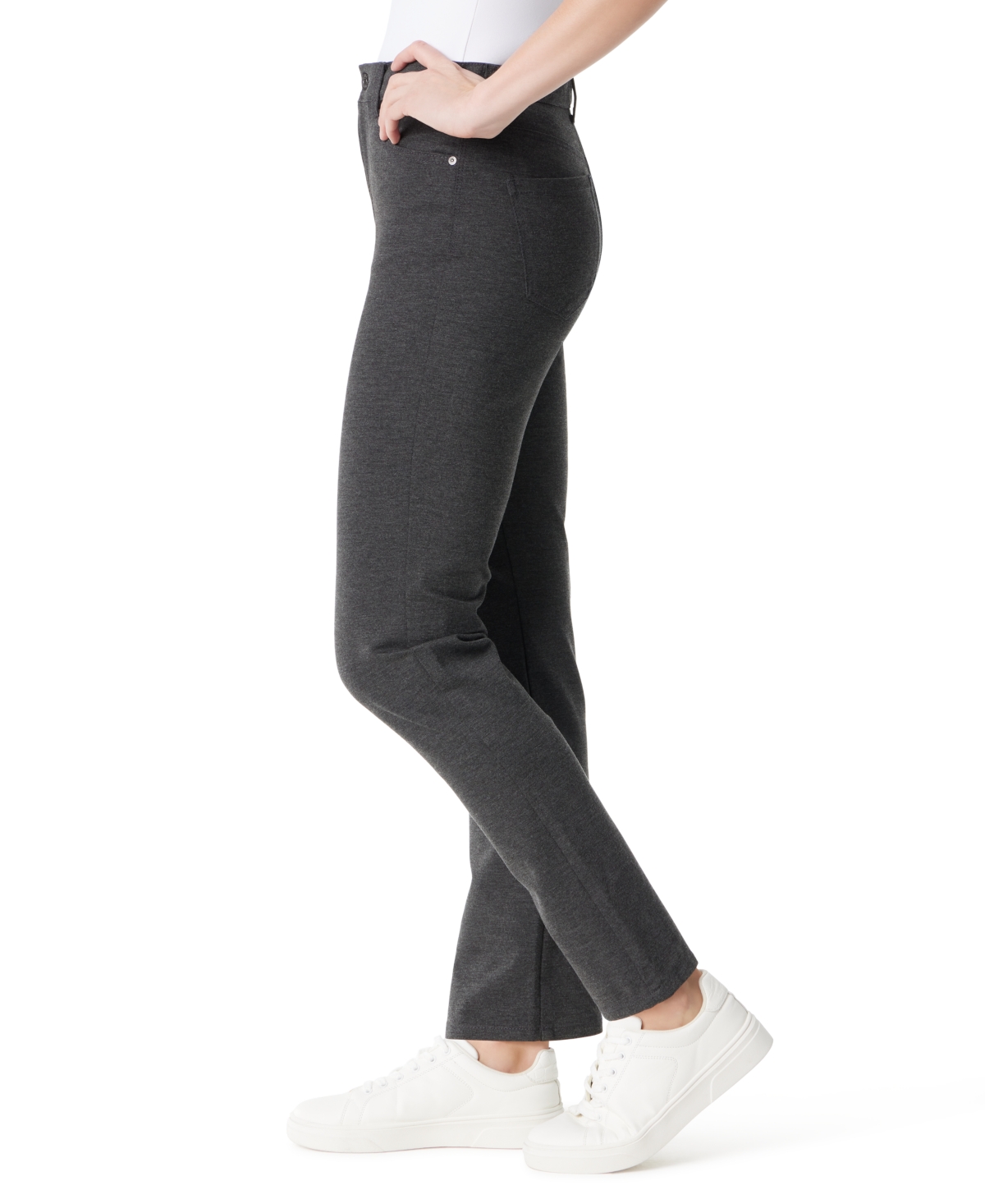 Gloria Vanderbilt Women's Ponte Straight Pants In Gray