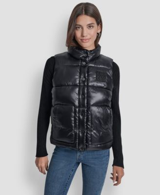 Women's Quilted Mock Neck Puffer Vest Jacket