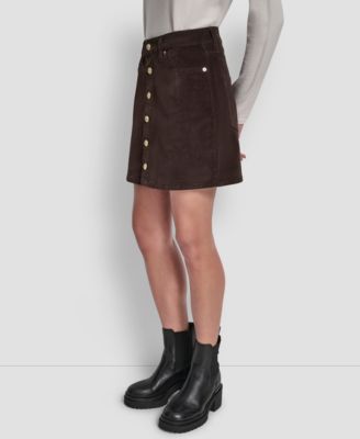 Women's High Rise Button Front Mini Skirt