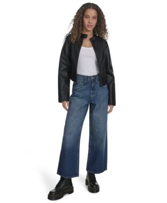 Women's Faux Leather Racer Jacket