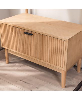 - Solid Wood Hall Tree with Storage Industrial Style Entry