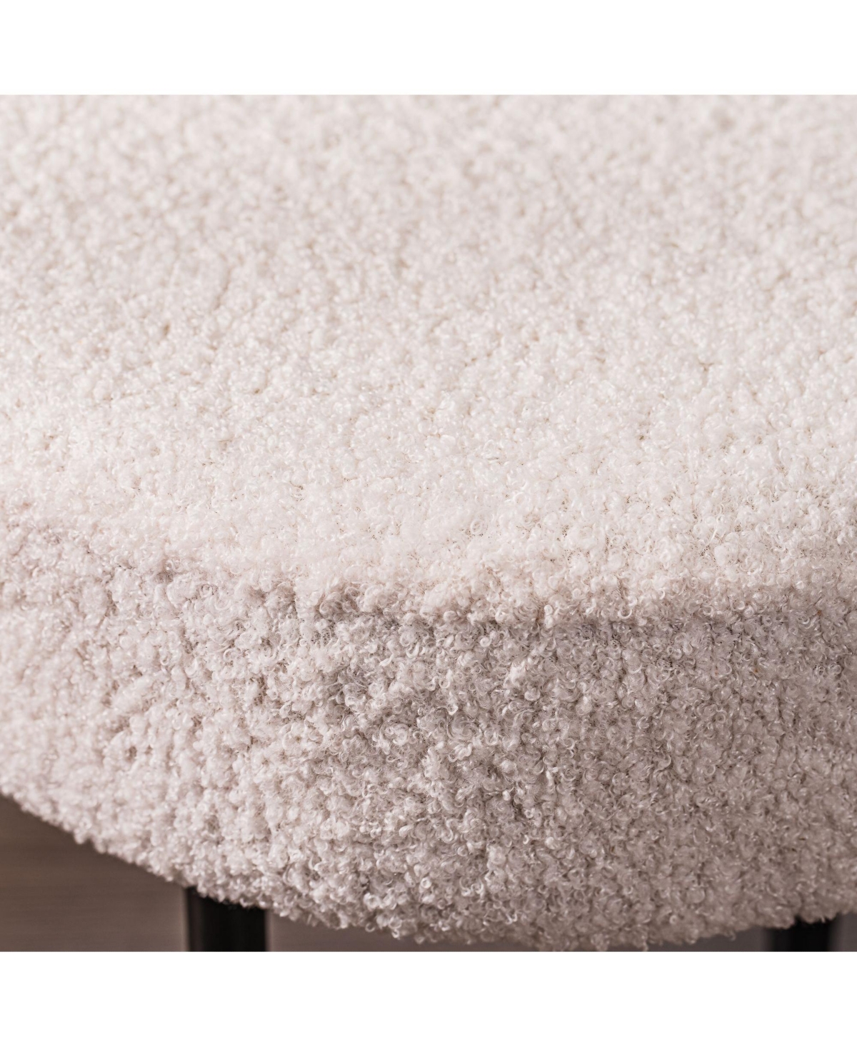 Nordlys - Metal and White Boucle Bench Modern Design Style Upholstery Entry