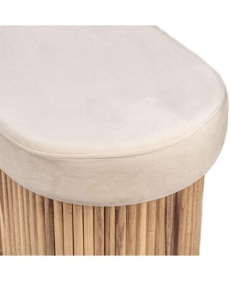 - Velvet Storage Bench Modern Design Style Upholstery Entry