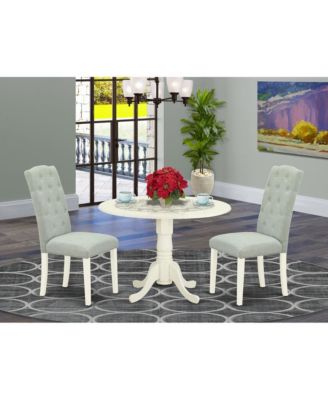 Dining Room Set Linen White, DLCE3-WHI-15