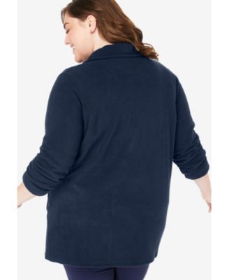 Plus Size Microfleece Cardigan