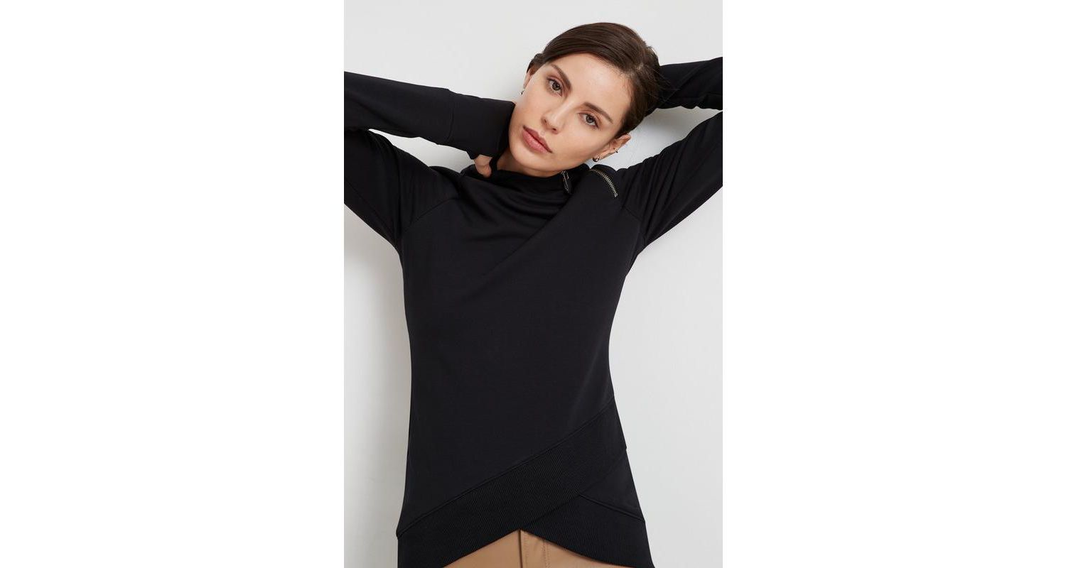 Women's Blake Fitted Raglan Mock-Neck Zip Sweatshirt