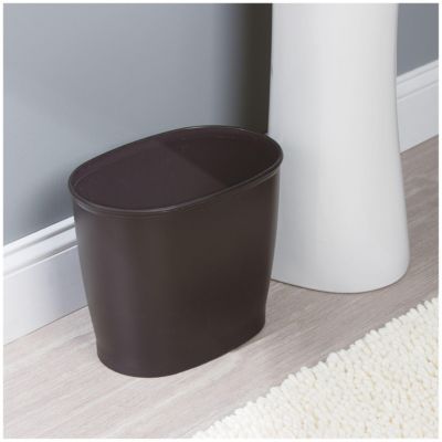 Oval 2.1 Gallon / 8 Liter Plastic Trash Can, 2-Pack, Bronze, Made in USA