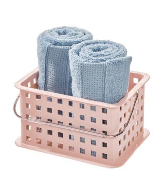 Small Stackable Shower Caddy Basket, Set of 3, Pink, Made in USA